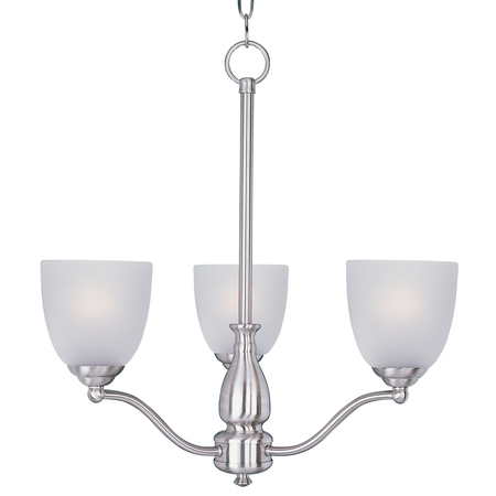 MAXIM Stefan 3-Light 21" Wide Satin Nickel Chandelier 10064FTSN